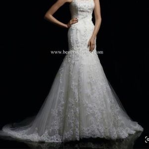 MAKE OFFER Enzoani Brazil Ivory Wedding Gown Sz 8